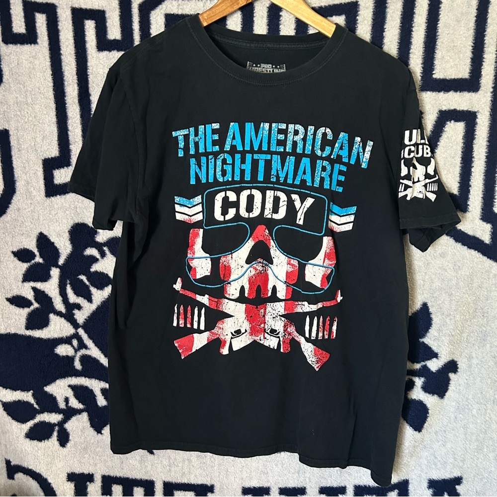 Cody Rhodes Wrestling Tee The American Nightmare Size Large NJPW Bullet Club WWE